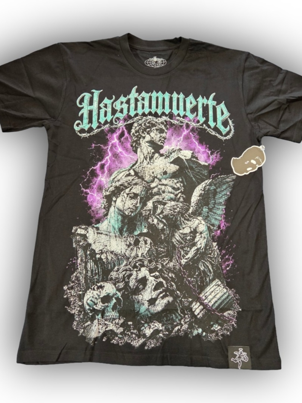 Hasta Muerte "Hustle Daily" Lightning Statue Tee Size Medium